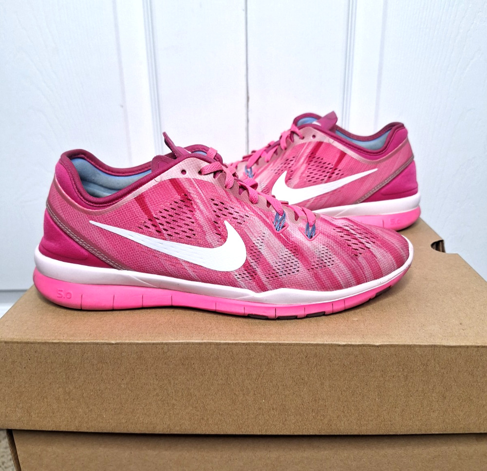 Nike Free 5.0 TR Fit 5 Pink White 704695-601 size 9 Women's